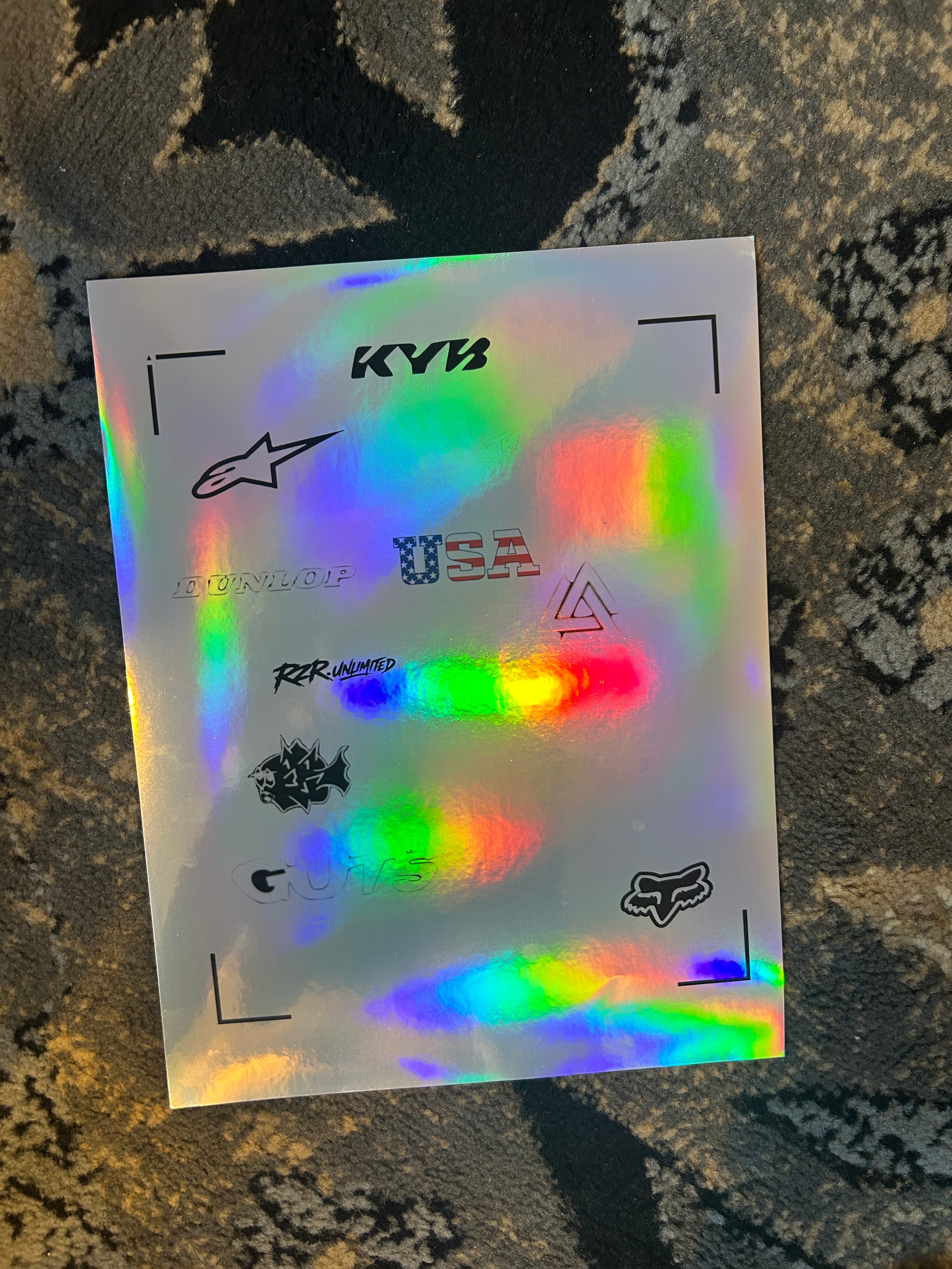 Holographic Helmet sticker pack
